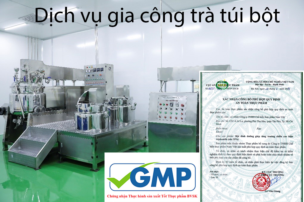 Gia công trà túi bột
